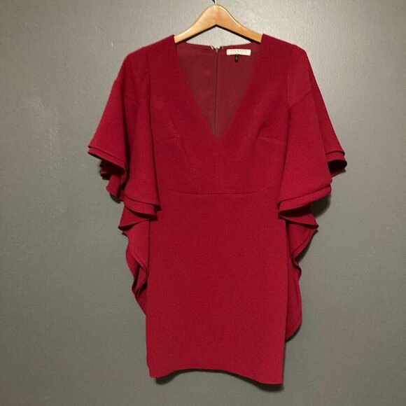 Halston Heritage Women Size 2 Pink Strapless Ruffle Mini Cocktail Dress Designer - Picture 1 of 8